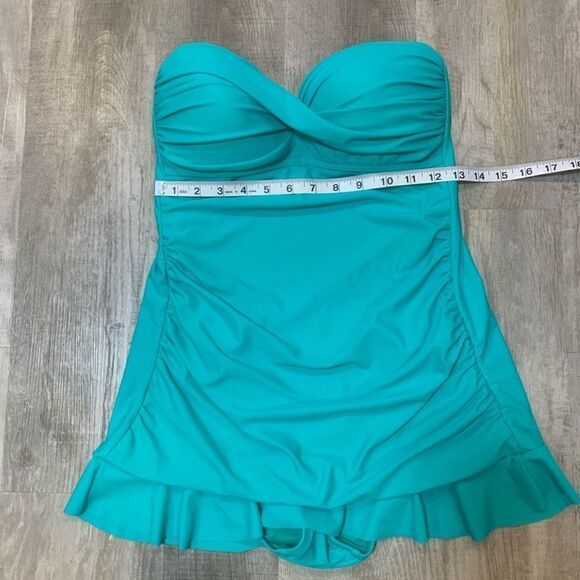$5 ADD ON ITEM ABS- ALLEN SCHWARTZ TEAL 1 piece Strapless suit - Picture 10 of 12
